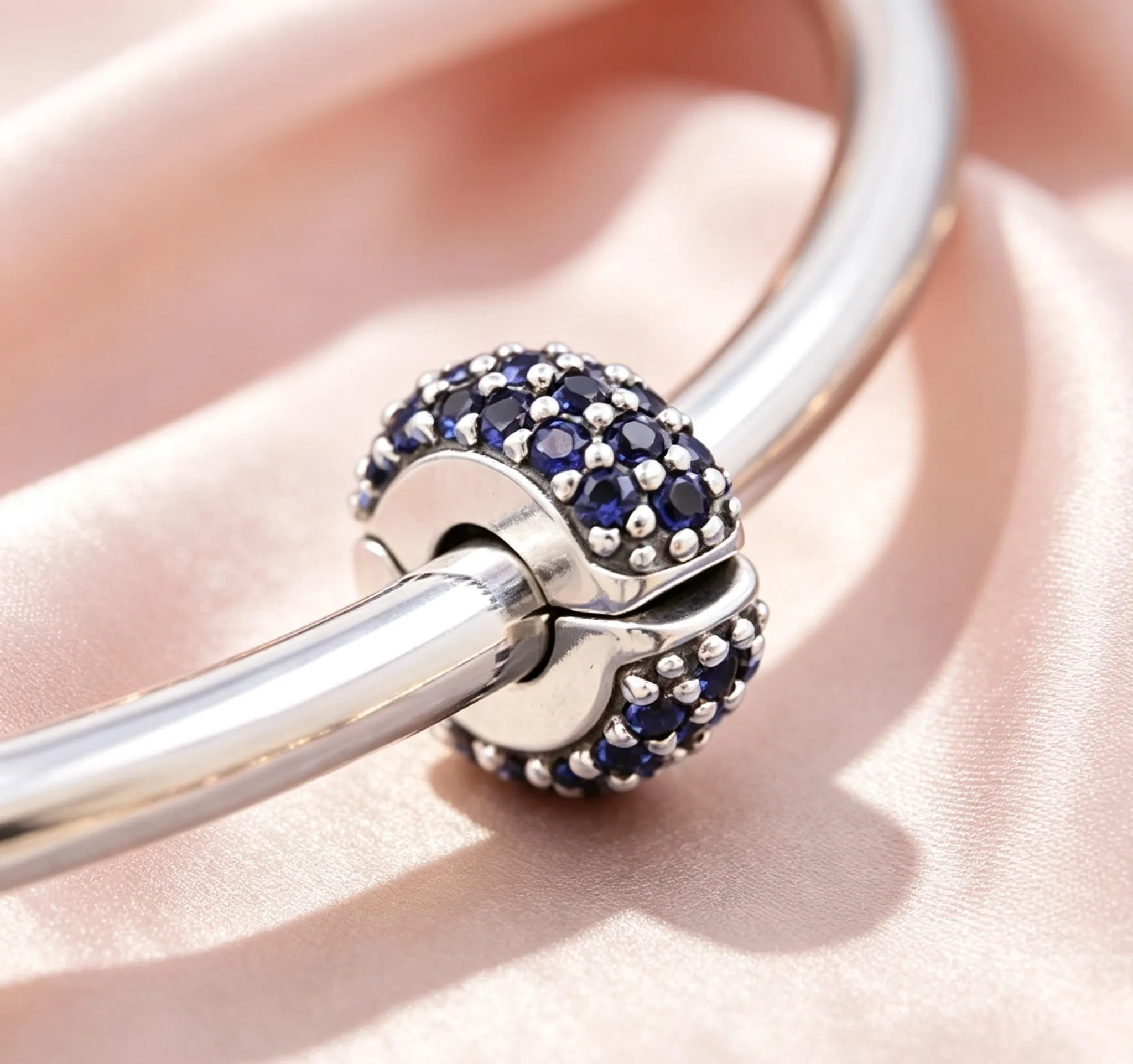 Charm di fermaglio WEIMU in argento sterling 925 per braccialetto con fermaglio in argento sterling 925 e clip in gomma per perno separatore di charm per charm a ciondolo per braccialetto, Medium - immagine 5