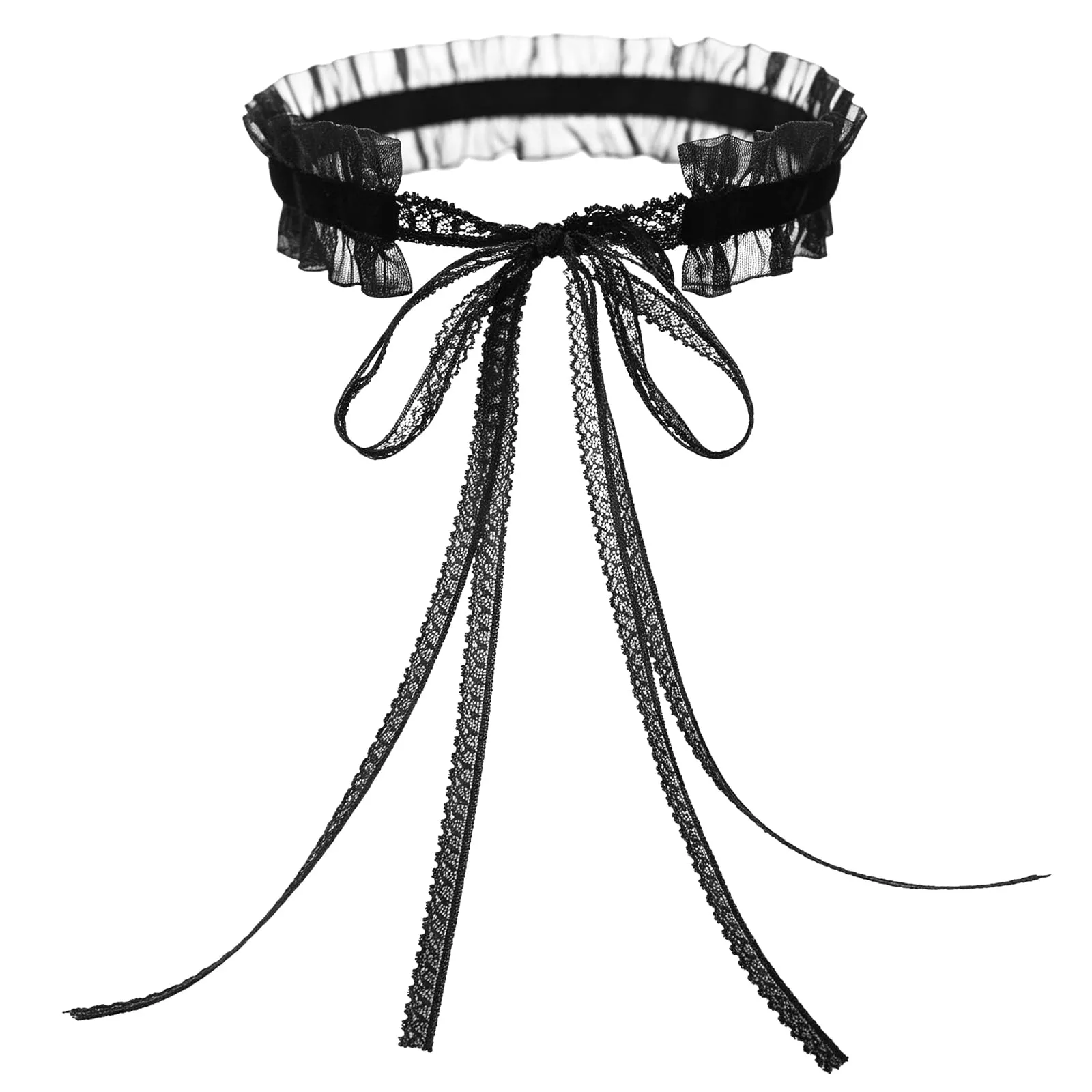 Collana Choker Donna, Pizzo Girocollo, Vintage Lace Choker Necklace,Nero - immagine 1
