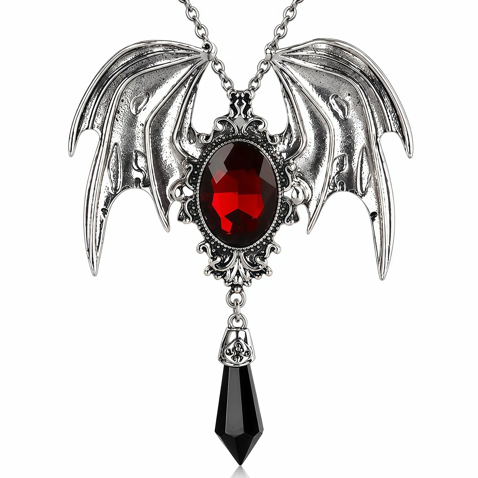 ZOSIGN Collana Pipistrello, Rosso Collana Gotica Pipistrello, Collane Goth Donna, Collane Pipistrellus Donna, Accessori Gotici da Vampiro, Regali per Halloween E Carnevale per Donne - immagine 1