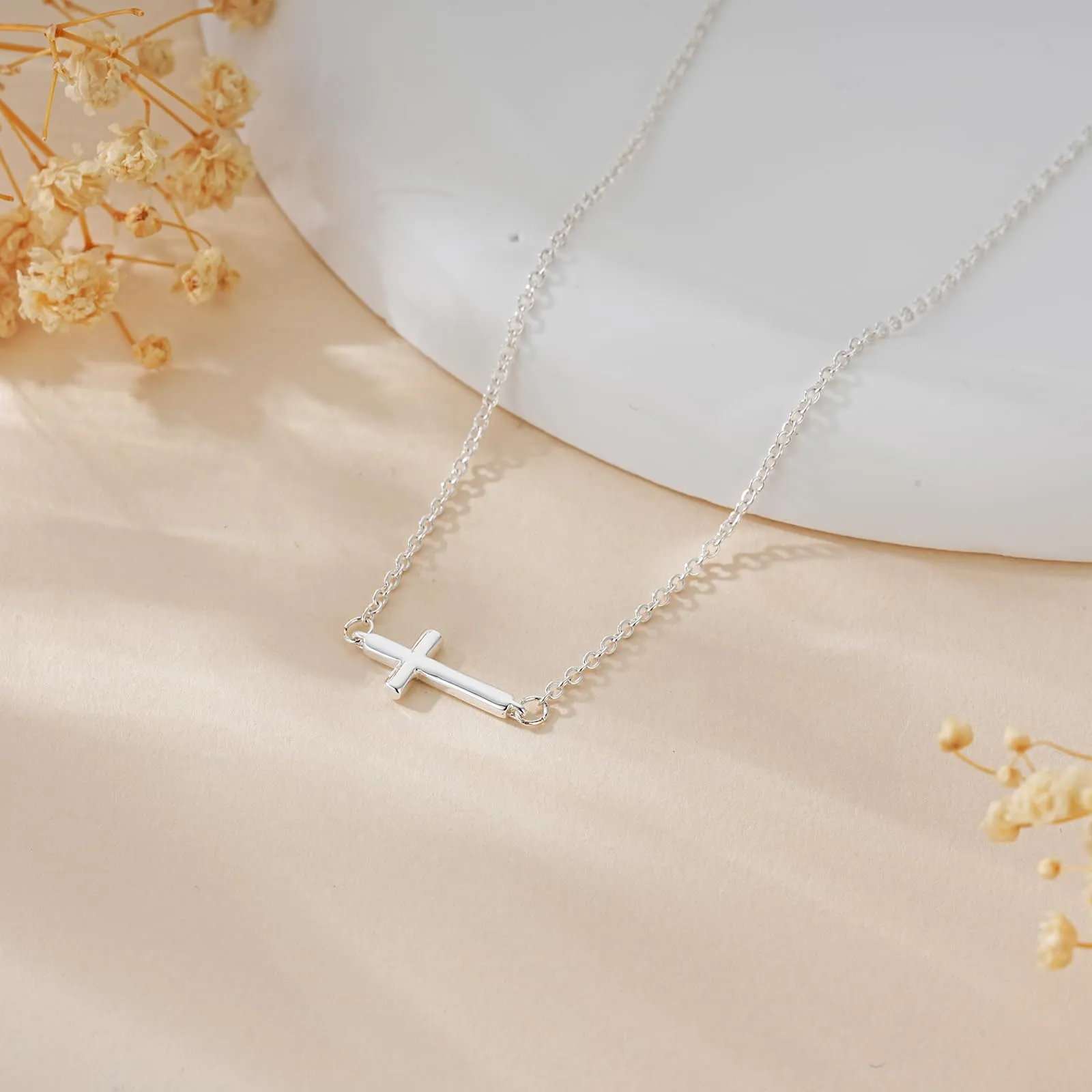 Collana con ciondolo a forma di croce, in argento, da donna, gioielli da - immagine 4
