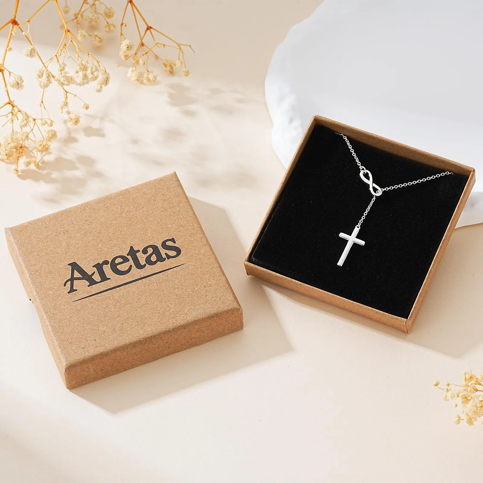 Collana con ciondolo a forma di croce, in argento, da donna, gioielli da - immagine 6