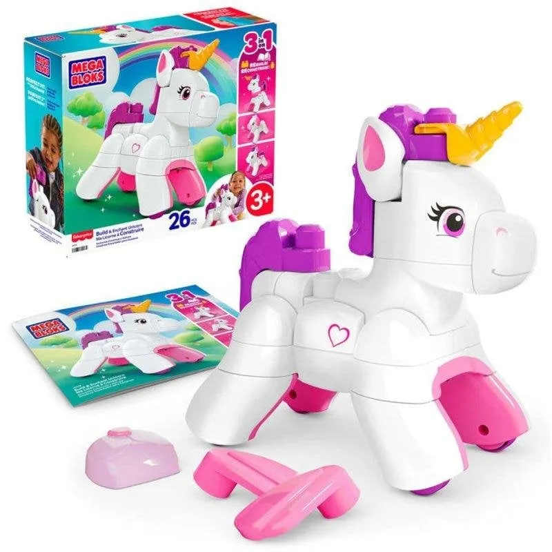 Mattel Mega Bloks Ma Licorne 3 In 1 26 Pezzi - immagine 1