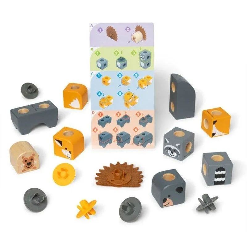 Melissa & Doug Blockables Woodland Crtrs GML 16 pezzi - immagine 1