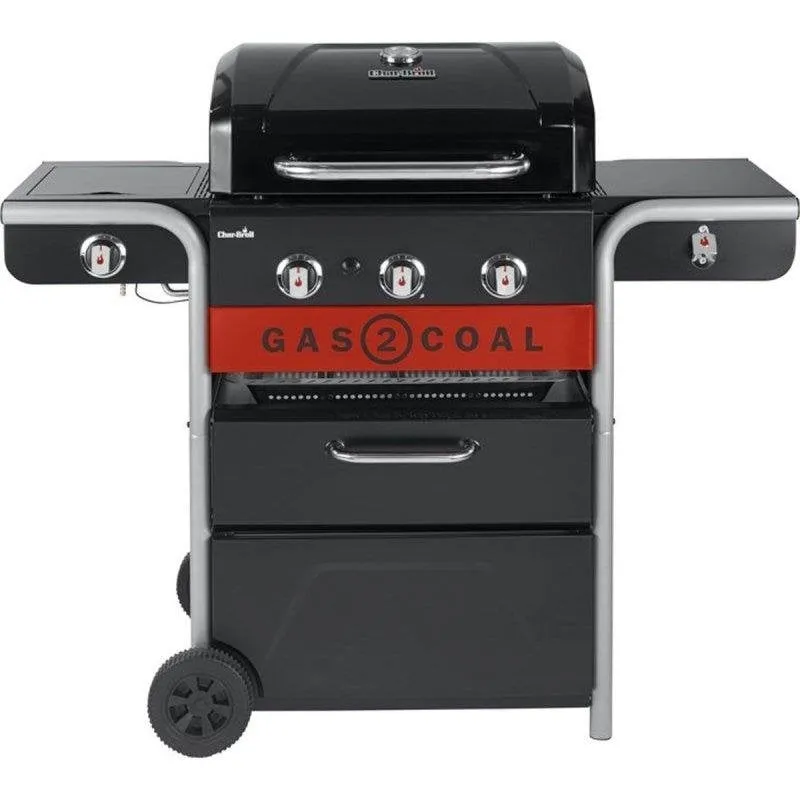 Barbecue Char-Broil Gas2Coal 330 Ibrido 3 Bruciatori Inox Bruciatore Laterale - immagine 1