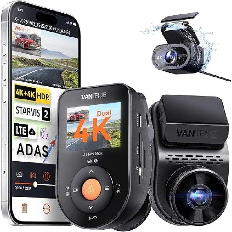 Dashcam Vantrue S1 Pro Max 4K+4K Frontale Posteriore - immagine 1