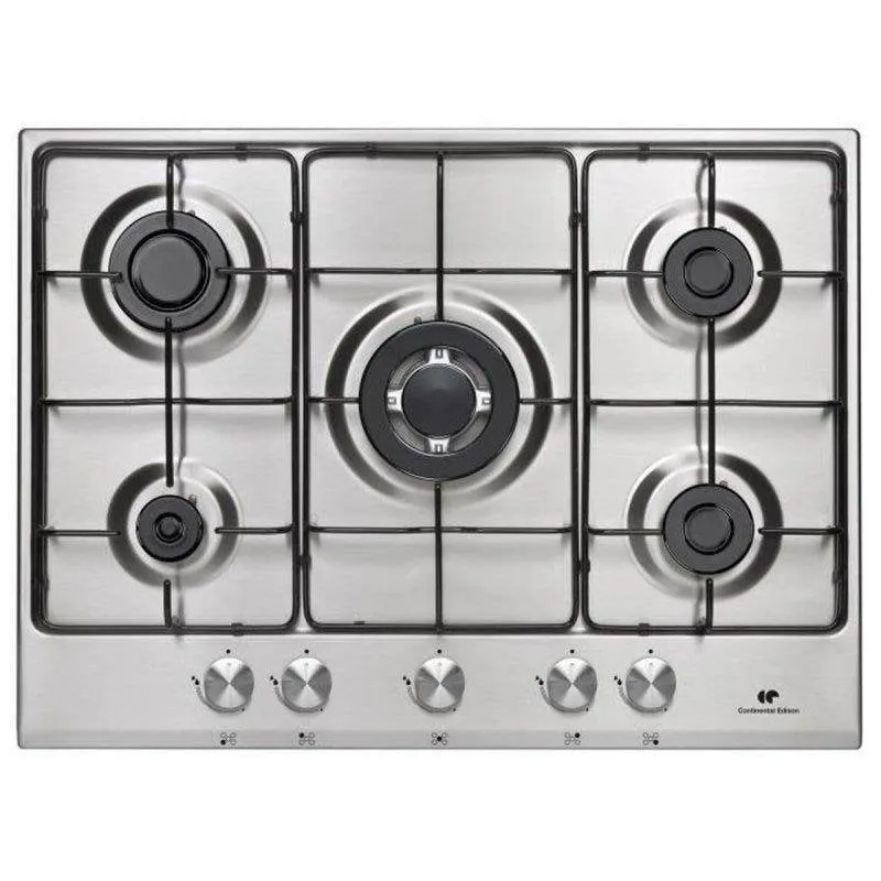 Piastra a Gas Incassata Continental Edison 70 cm 5 Fuochi - immagine 1