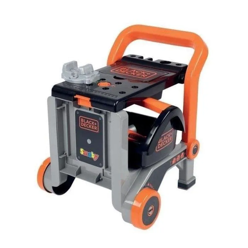Carrello Attrezzi Smoby Black+Decker 3 in 1 con 18 Accessori - immagine 1