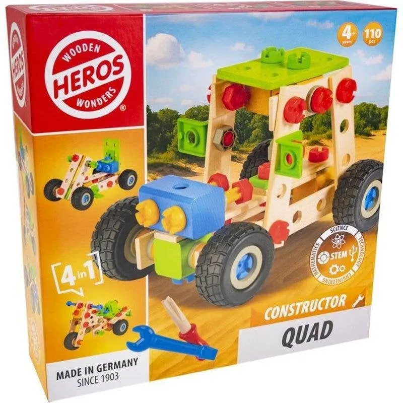 HERSOL Constructor Quad 110 Pezzi Legno 4 in 1 FSC - immagine 1