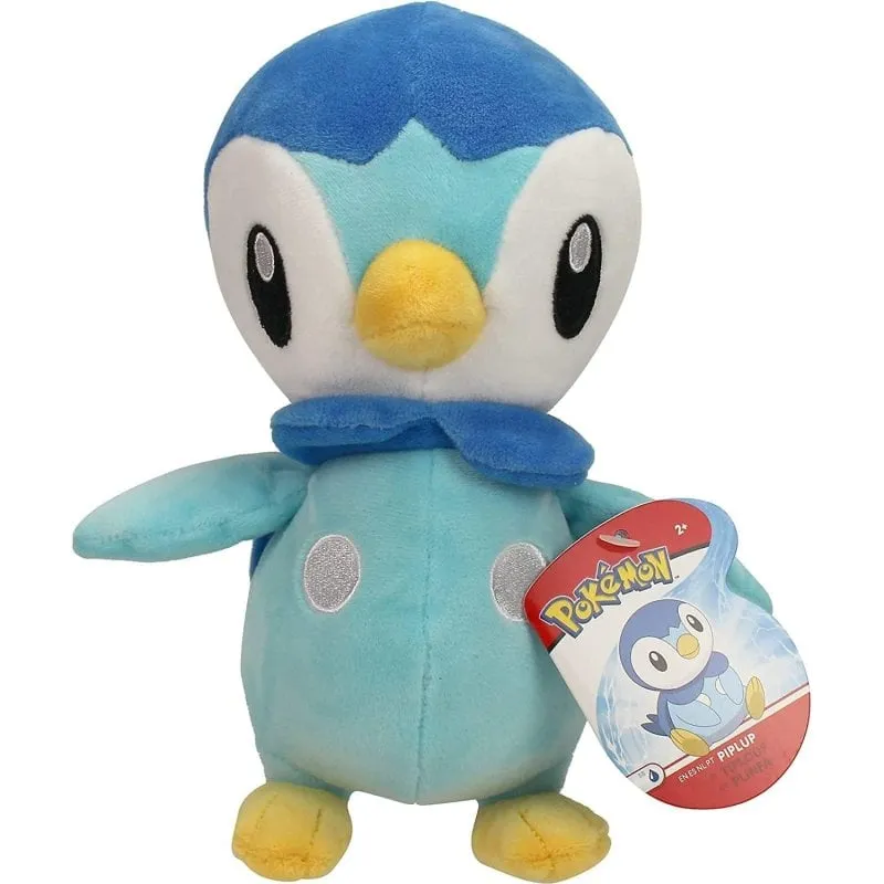 Peluche Jazwares Piplup Pokémon 18 cm Ufficiale Blu Bianco - immagine 1