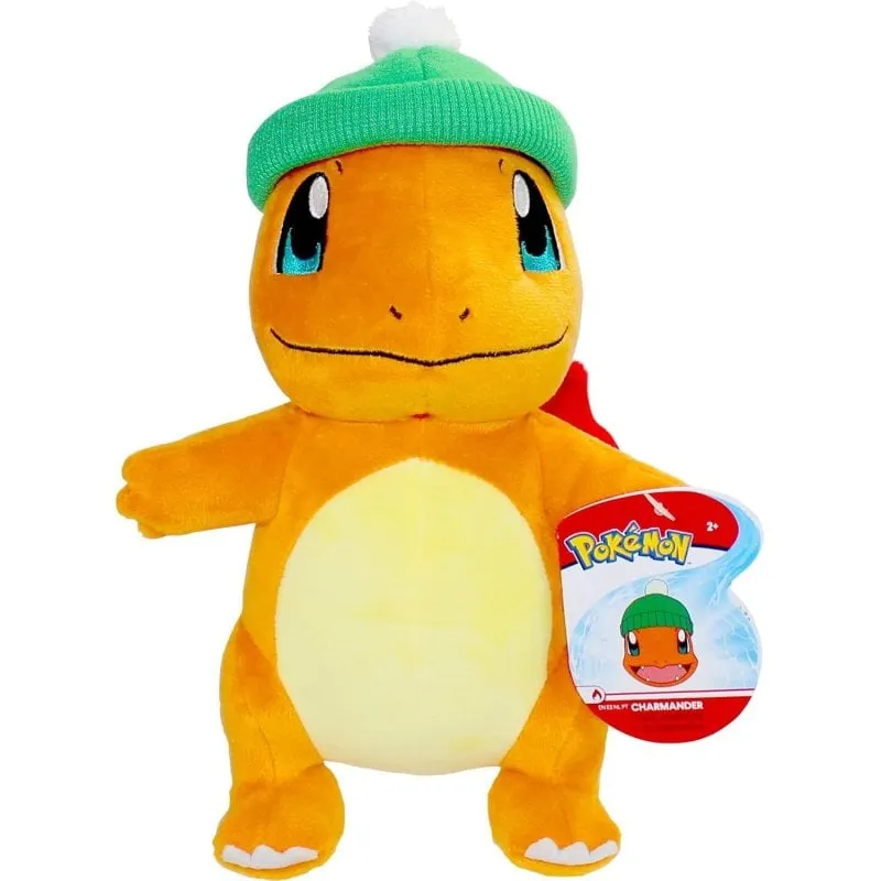 Peluche Charmander Jazwares Pokémon 20 cm Cappello Verde Ufficiale - immagine 1