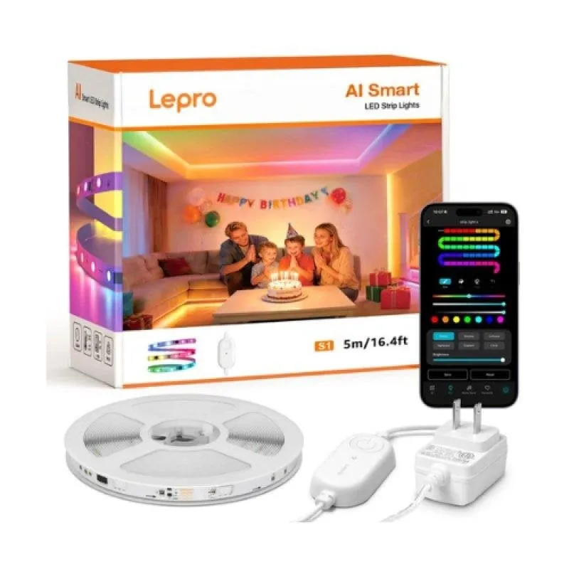 Striscia LED Lepro S1-10-eu 10 m RGBIC Bluetooth Compatibile Alexa - immagine 1