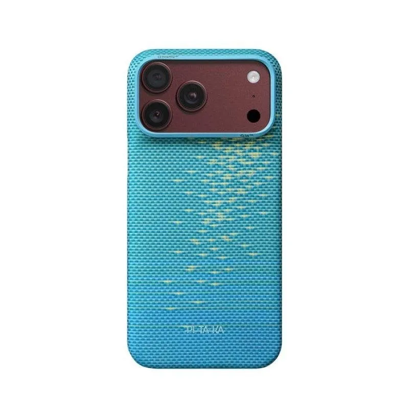 Cover PITAKA Edge Fibra di Aramide Blu Lucid Compatibile MagSafe per iPhone 18 Pro - immagine 1