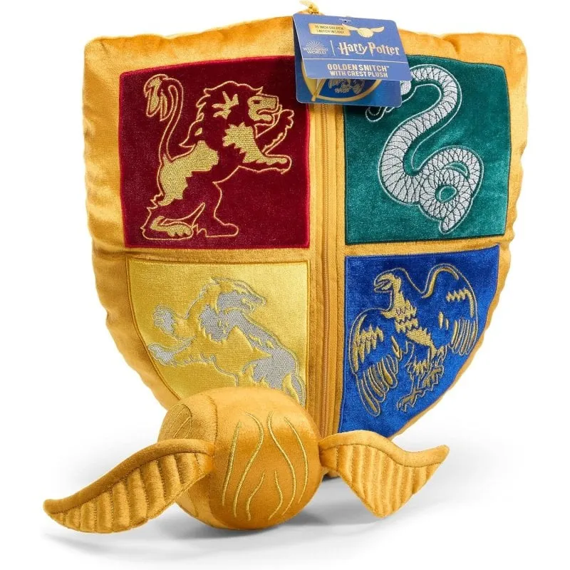 Cuscino The Noble Collection Snitch Dorata e Stemma Hogwarts Harry Potter - immagine 1