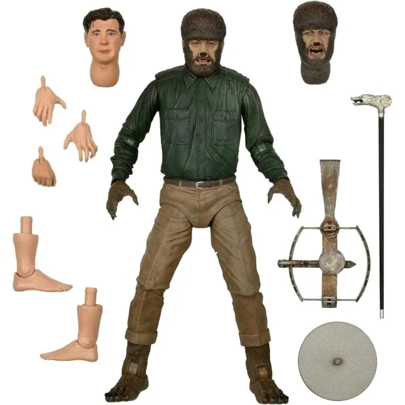 Figura Lupo Mannaro Neca Universal Monsters Articolata Bianco e Nero 18 cm - immagine 1
