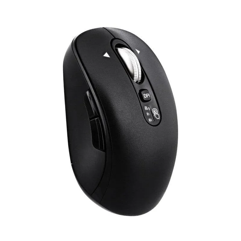 Mouse TnB Mwinfinitemn Bluetooth USB-A Ricaricabile Nero Rotella Multifunzione - immagine 1