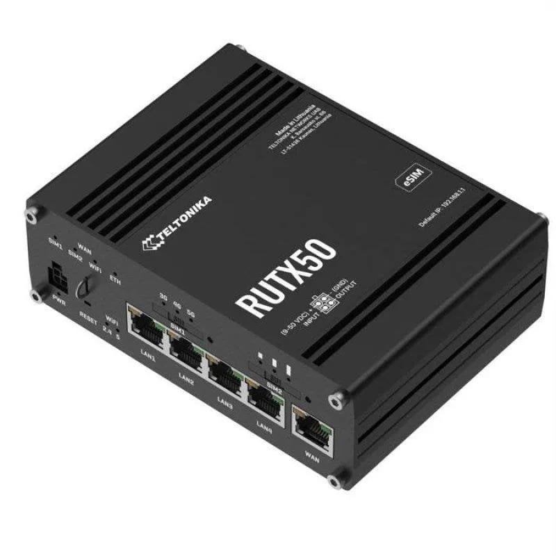 Router Teltonika RUTX50 5G WiFi 5 Dual Band 1300 Mbit/s Nero - immagine 1