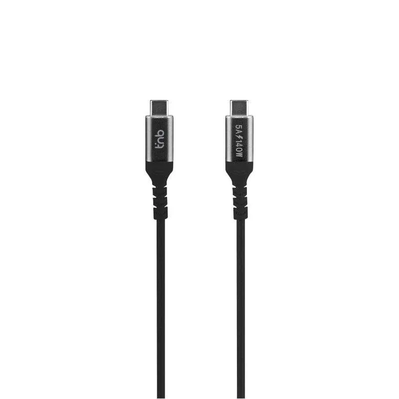 Cavo USB-C TnB TCUSBC140W 140W Intrecciato 2m Nero - immagine 1
