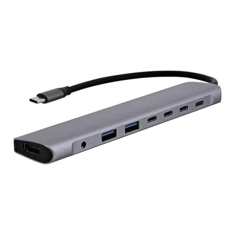 Hub USB-C TnB HUBALU8C iClick 8 in 1 HDMI 4K60 PD100W - immagine 1