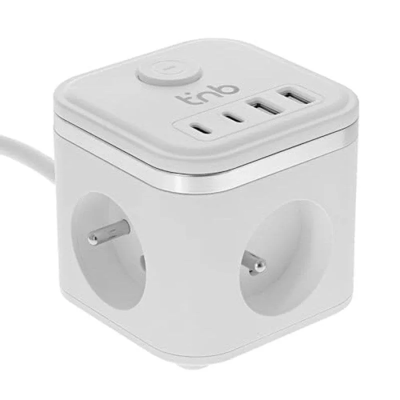 Multipresa TnB PSBALLWH2 3 prese 2 USB-A 2 USB-C con interruttore bianca - immagine 1