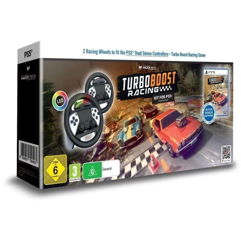 Kit Turbo Boost Racing Just For Games PS5 DualSense Ruote LED - immagine 1