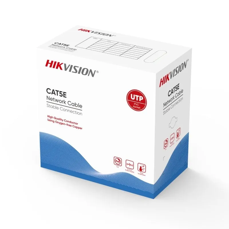 Cavo di Rete Hikvision Cat5e UTP 305m Grigio Rame Puro - immagine 1
