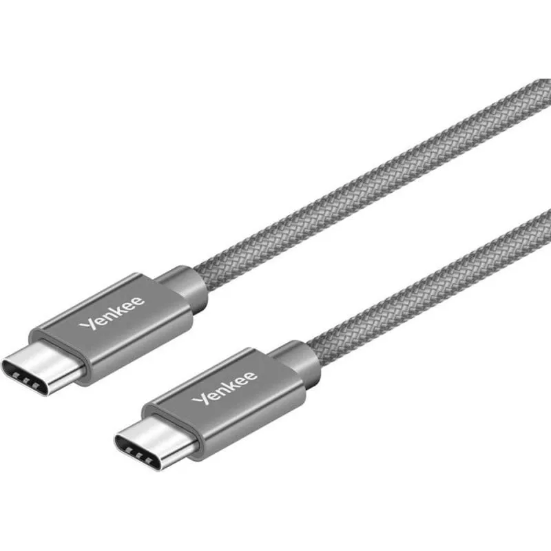 Cavo USB-C Yenkee Ycu C102 Sr 2 m 60 W Grigio Alluminio Nylon - immagine 1
