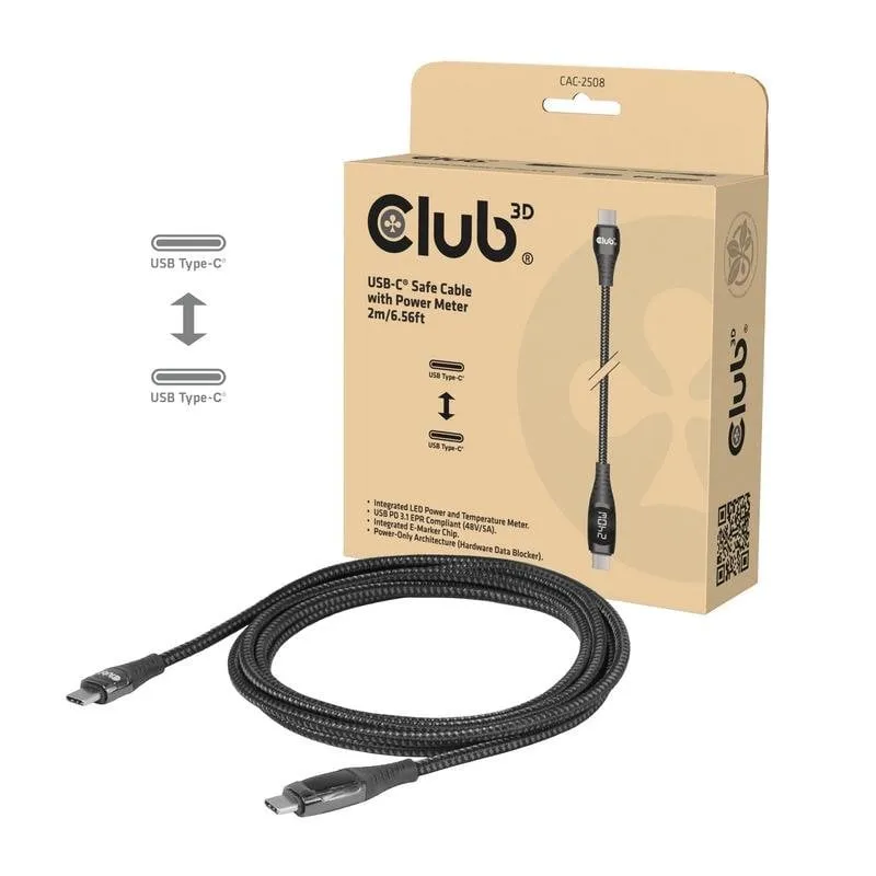 Cavo USB-C Club 3D 240 W Blocco Dati LED 2 m - immagine 1