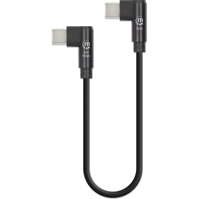 Cavo USB-C a USB-C Manhattan 20 cm Angolato Pack 5 - immagine 1