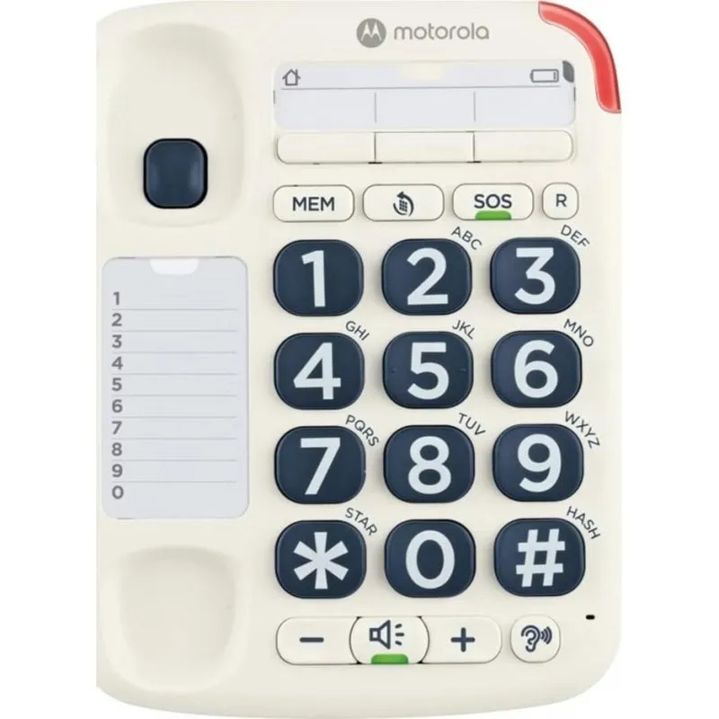 Telefono senza fili Motorola CT200 Bianco Altoparlante e Richiamo Rapido - immagine 1