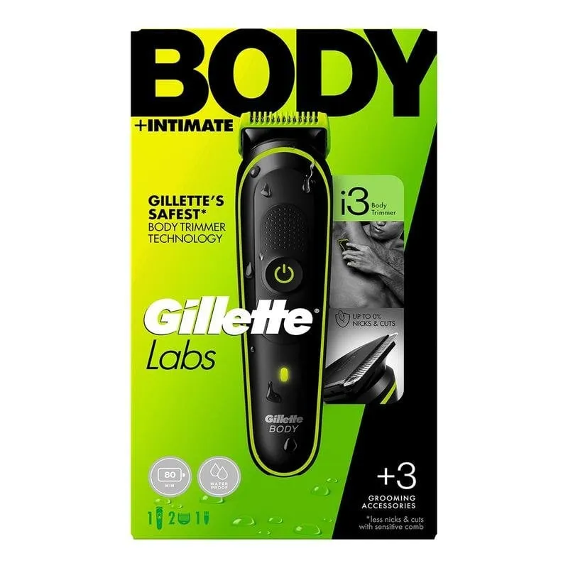 Tagliacapelli GilletteLabs i3 Body Intimate Senza Fili 80min 2 Pettini Uso Secco e Bagnato - immagine 1