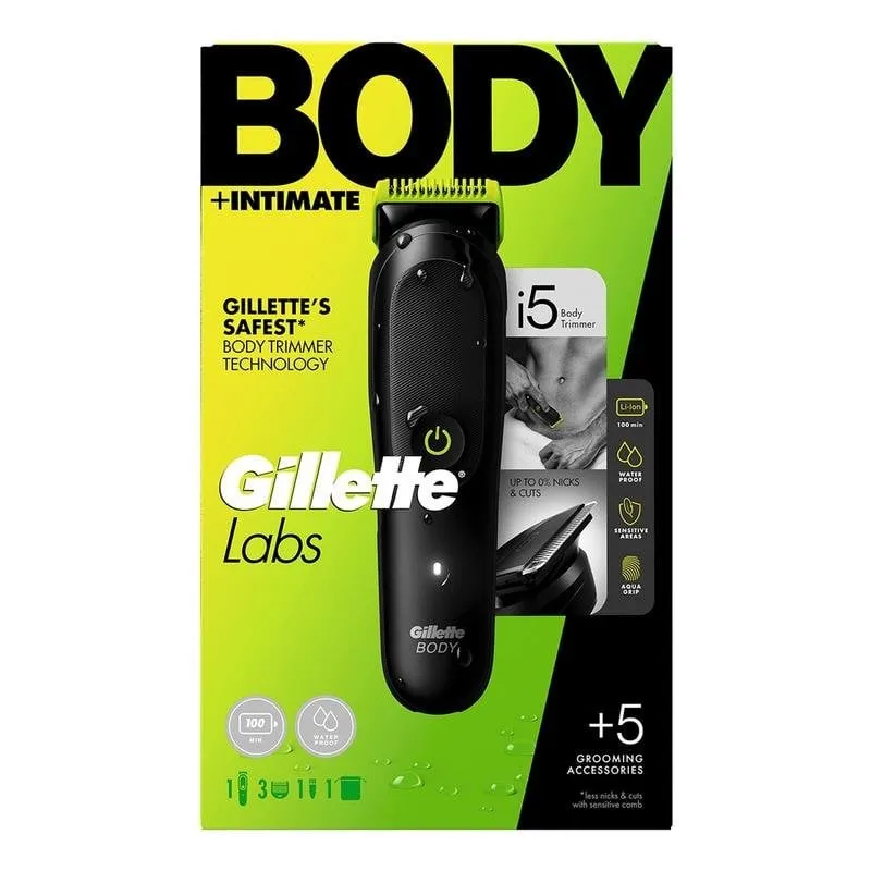 Tagliacapelli GilletteLabs i5 Body Intimate Senza Fili 100min 3 Pettini Impermeabile - immagine 1