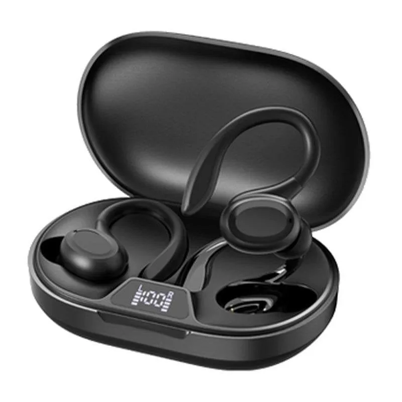 Auricolari Innova INN46 wireless Bluetooth Sports con custodia di ricarica nera - immagine 1