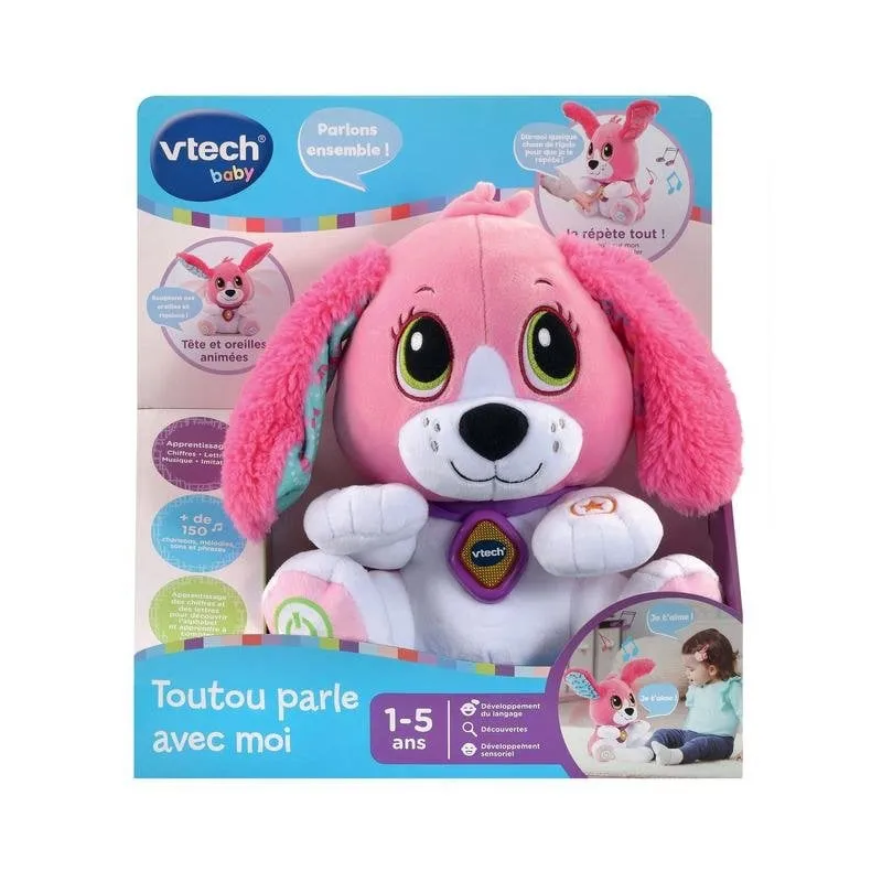 Peluche interattivo VTech Doggie Talk to Me rosa per bambini - immagine 1