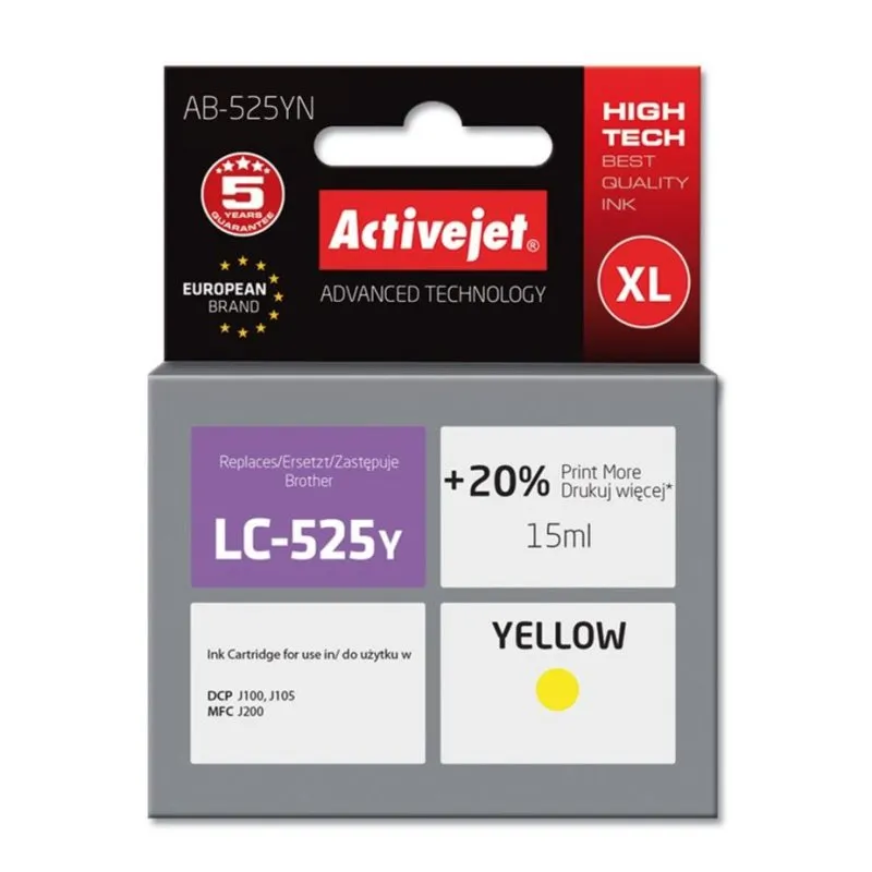 Cartuccia d'inchiostro Activejet AB-525YN Giallo XL - immagine 1