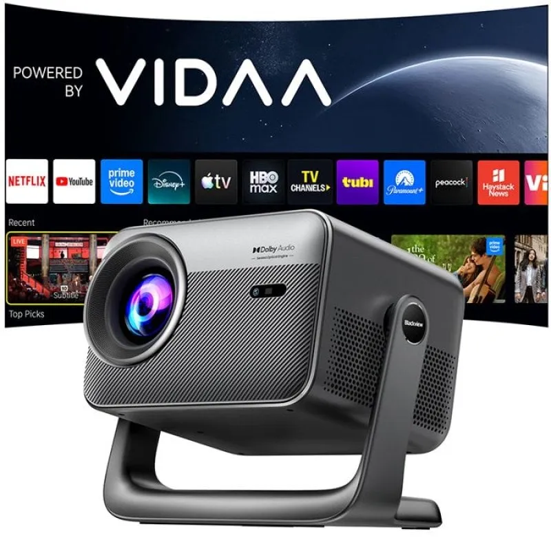 Proiettore Blackview PV1000MAX 1080p 1000 Lumen 300" LED Smart TV Wi-Fi 6 HDMI 2.1 - immagine 1