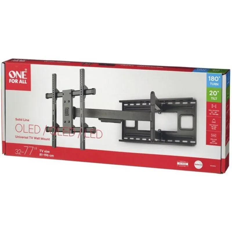 One For All Supporto TV da parete 32-77 pollici VESA max 400, rotazione 180 gradi - immagine 1