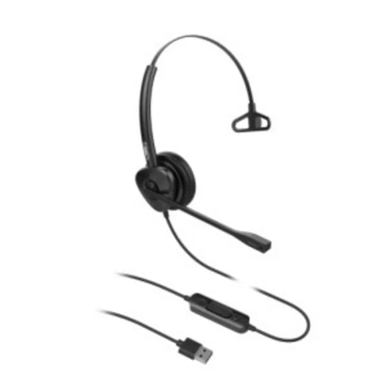 Auricolari Fanvil HT301-U con cavo USB-A per ufficio, microfono, nero - immagine 1