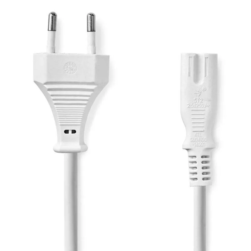 Cavo di alimentazione Nedis CEGL11040WT30 3 m C7 IEC 320 bianco - immagine 1