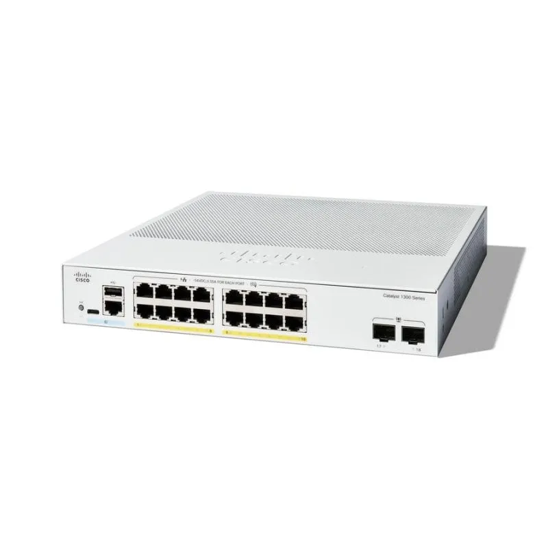 Switch Cisco Catalyst 1300 C1300-16FP-2G 16 PoE+ Gigabit 2 SFP L2 L3 - immagine 1