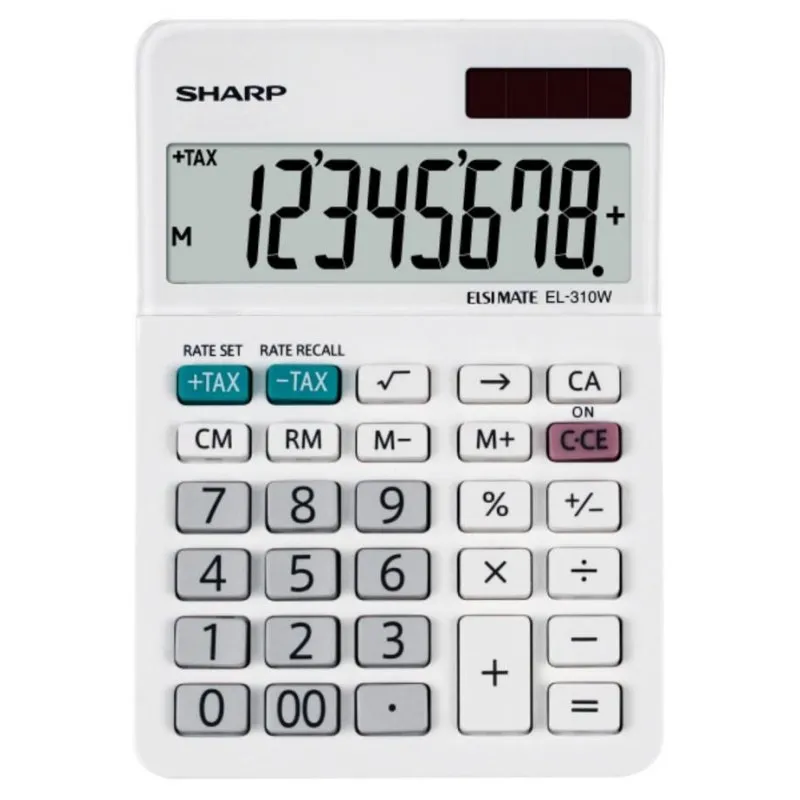 Calcolatrice finanziaria Sharp EL-310W 8 cifre Batterie/Solare - immagine 1