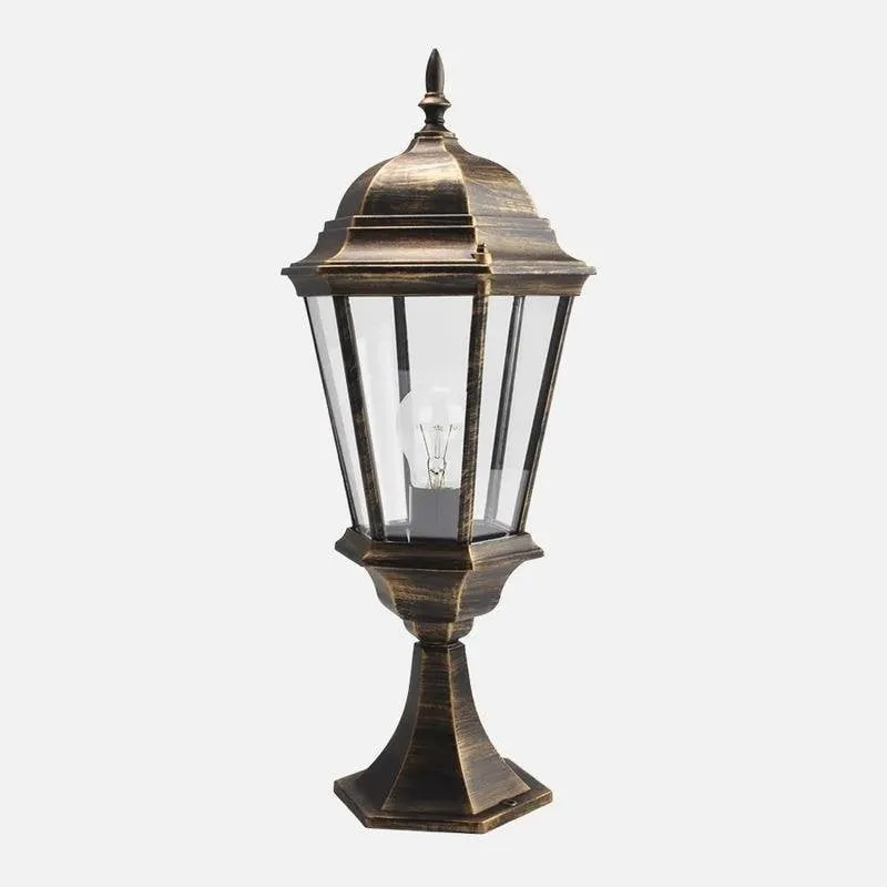 Sconcia da muro esterna FABRILAMP Regulus Nero Oro E27 IP44 56 cm - immagine 1