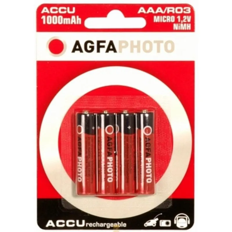 Pila AAA AgfaPhoto NiMH ricaricabile 1000 mAh x4 - immagine 1