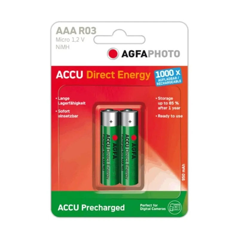 Batteria ricaricabile AgfaPhoto Direct Energy AAA NiMH 1,2 V 950 mAh - immagine 1