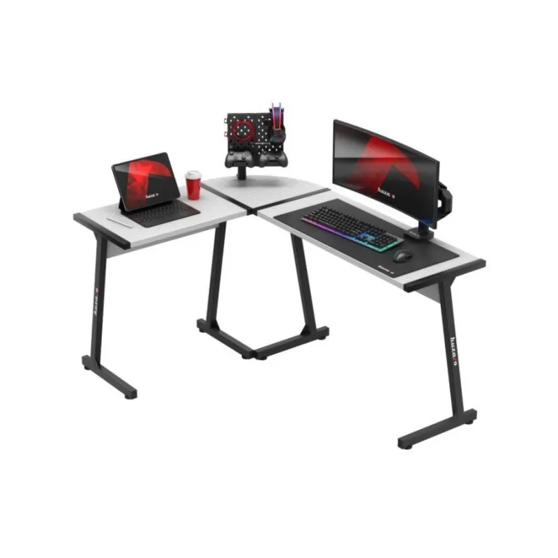 Scrivania Huzaro Hero 6.0 angolare a L bianca 1470 x 1120 mm - immagine 1