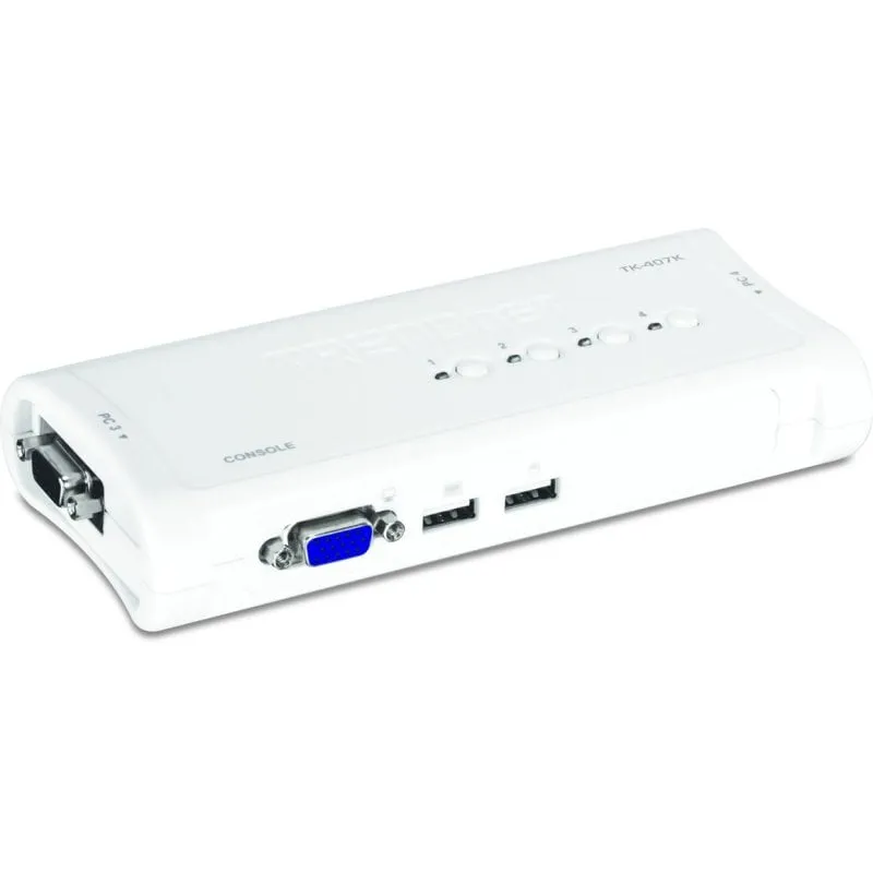 Switch KVM TRENDnet TK-407K 4 porte USB VGA con 4 cavi - immagine 1