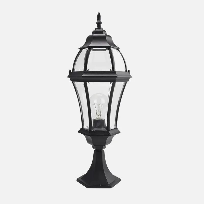 Lampada da muro FABRILAMP Becrux nera alluminio vetro IP44 E27 - immagine 1