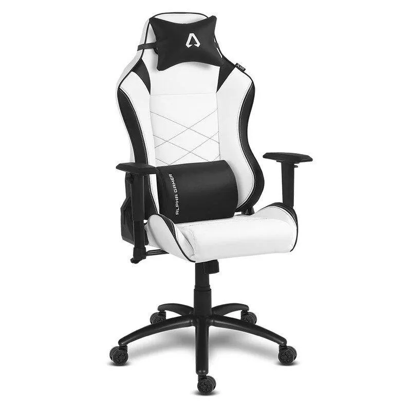 Sedia gaming Alpha Gamer Atena reclinabile 180 gradi Bianco/Nero - immagine 1