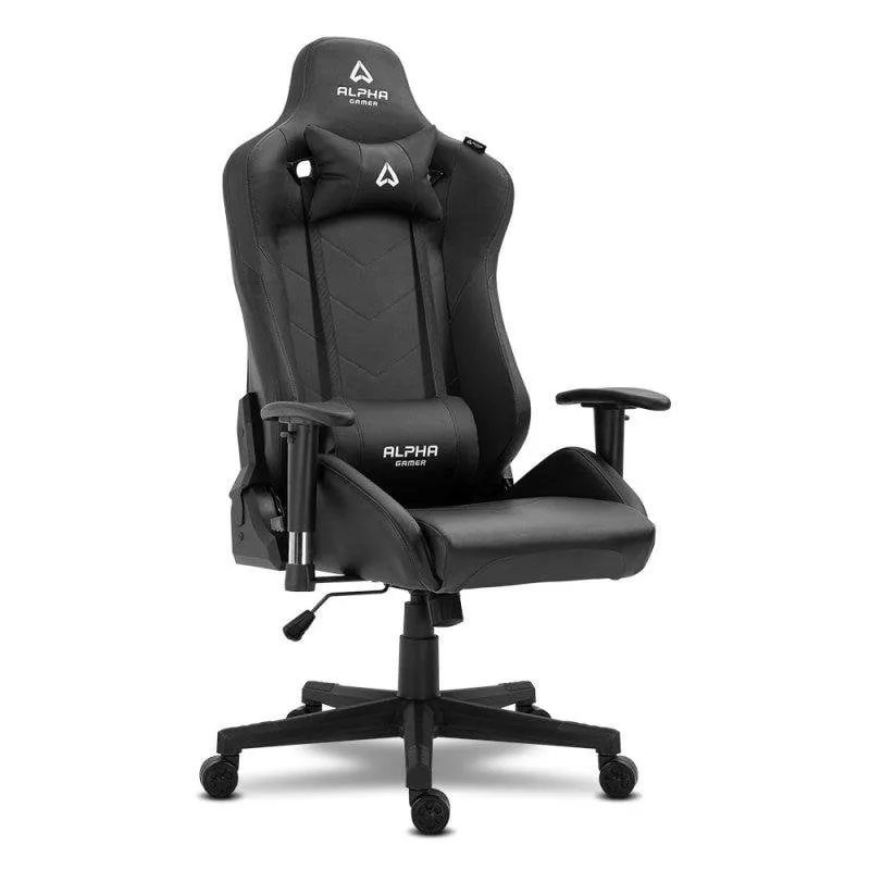 Sedia gaming Alpha Gamer Zeta Black 120 kg reclinabile 180 gradi - immagine 1