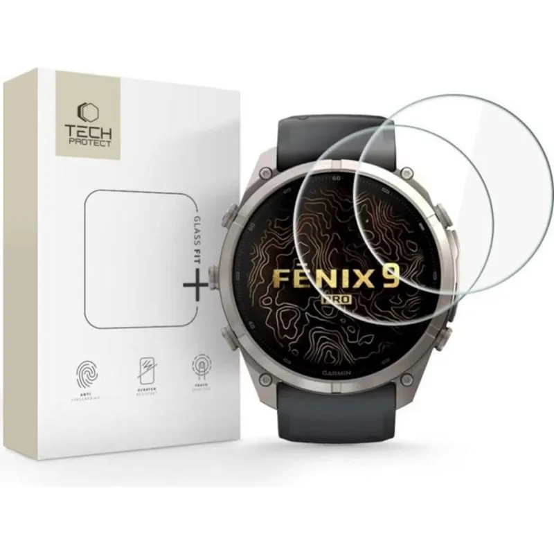 Vetro temperato Spigen Tech-Protect Glass Fit+ Garmin Fenix 9 Pro, 2 pezzi - immagine 1
