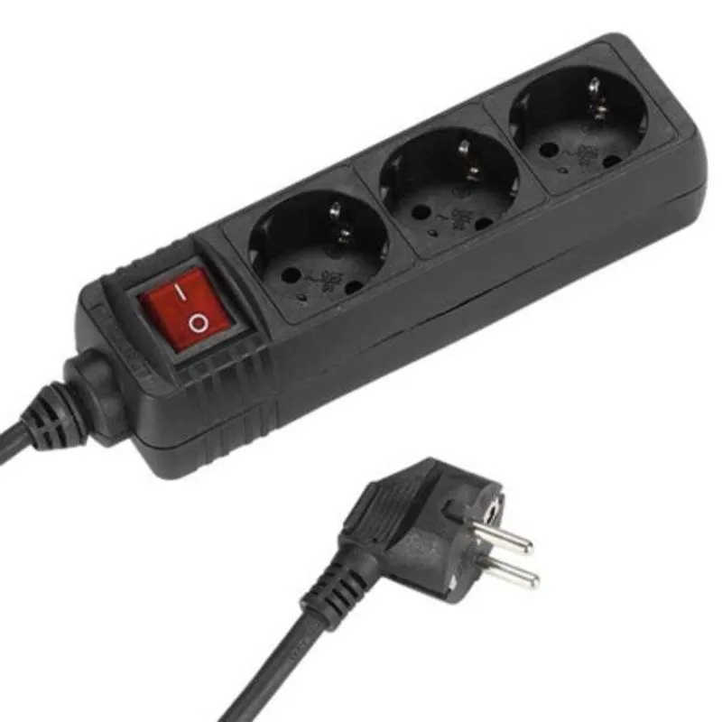 Multipresa Vivanco STDL 3S 3 prese con interruttore, 1,4 m - immagine 1